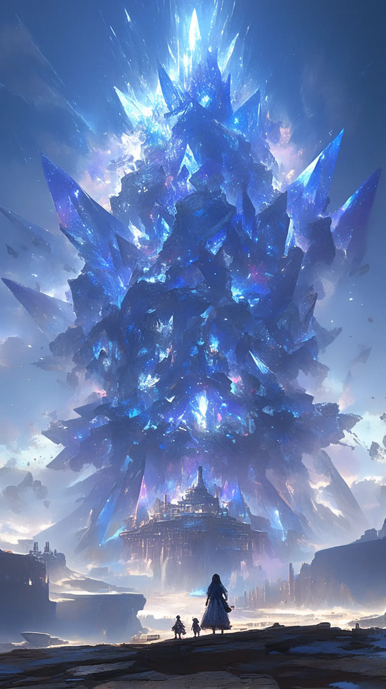 Blue crystal formation