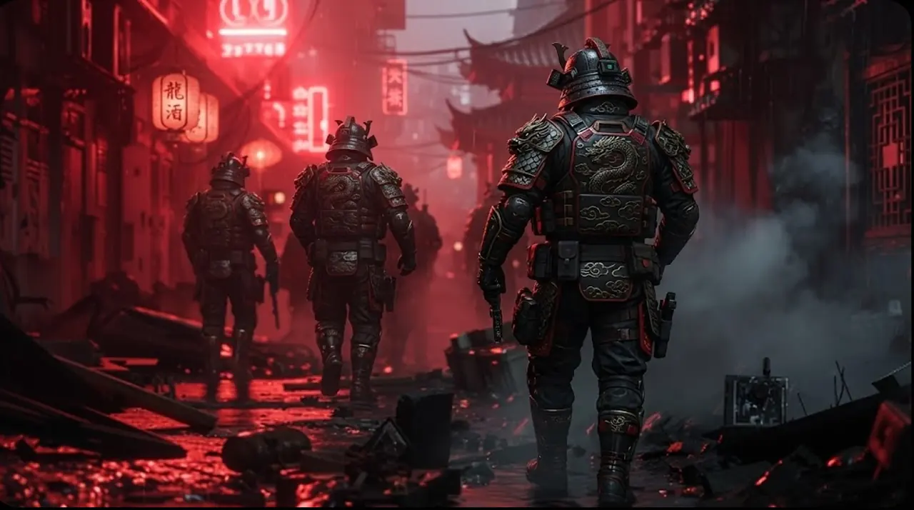 Red cinematic street archive